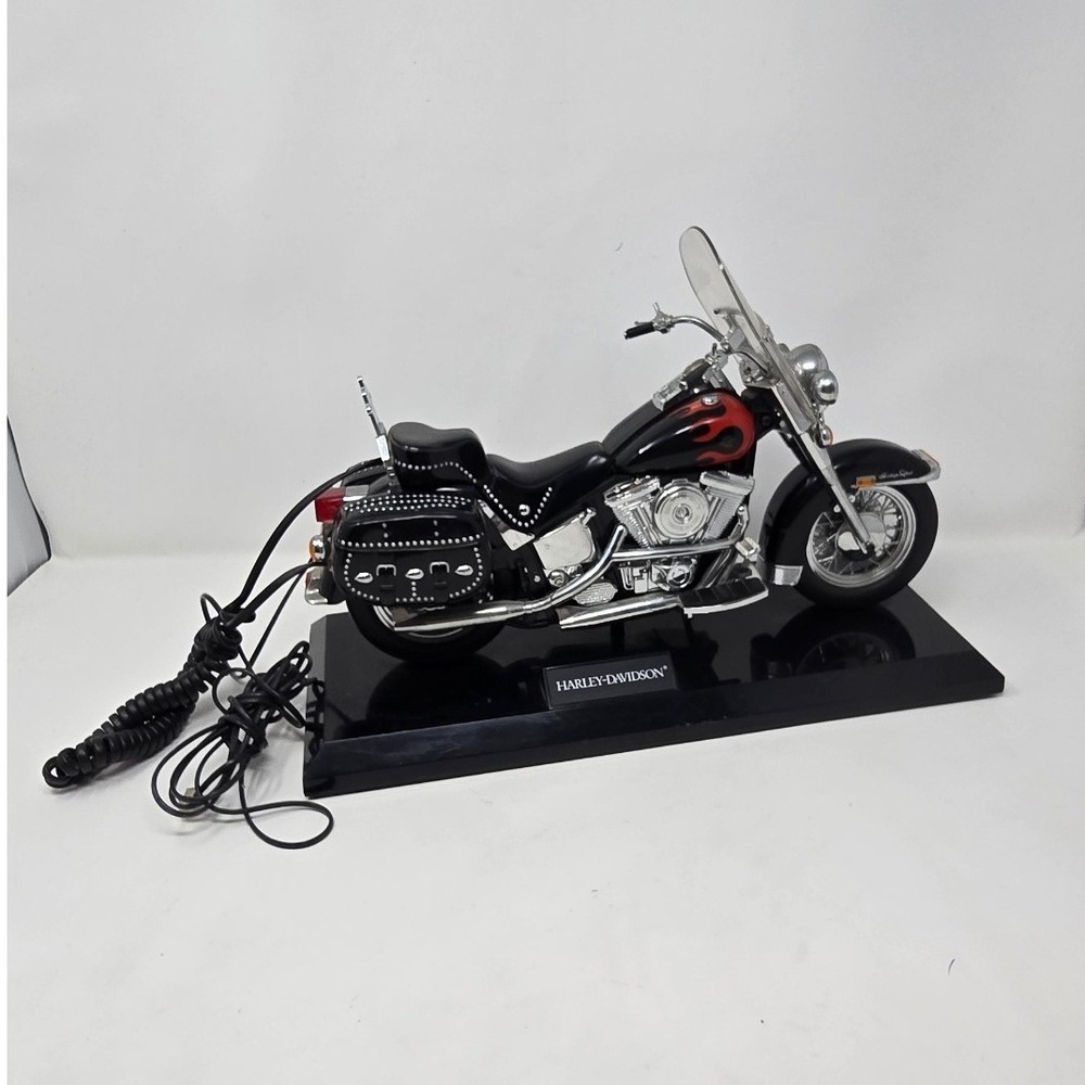 Harley Davidson motorcycle & stand telephone desk phone Heritage Softail novalty